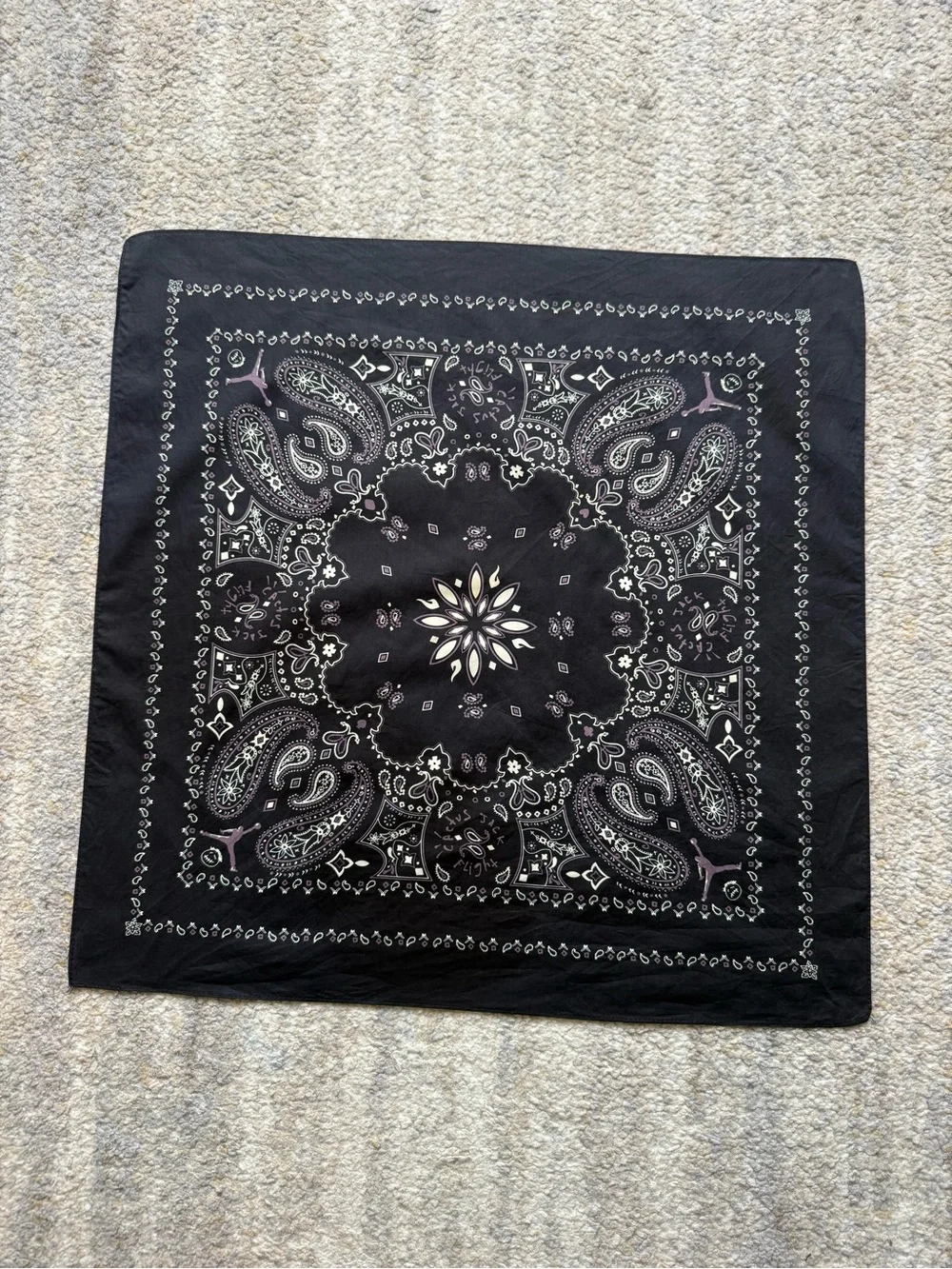 Travis Scott x Jordan Cactus Jack Flight Bandana Black Paisley 23.5”
